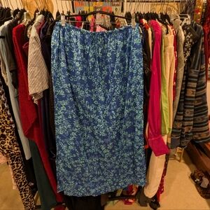 Blue Ginger Hawaiian Floral Blue Skirt - XL